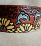 Handmade Leather Bracelet with a Surreal Design. Dolphins and Sunflowers - Image 4
