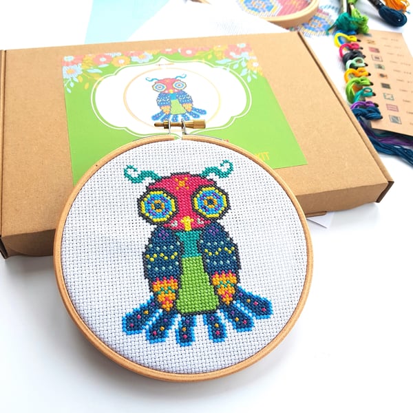 Mexican Owl Cross Stitch Kit