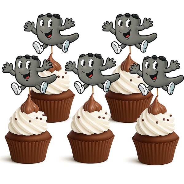 Rosh Hashanah Shofar Cupcake Toppers Fun Cartoon Character Party Stickers 13 Pcs