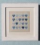 Vintage (1920s-30s) fabrics, applique hearts textile, framed, unique gift - Image 2