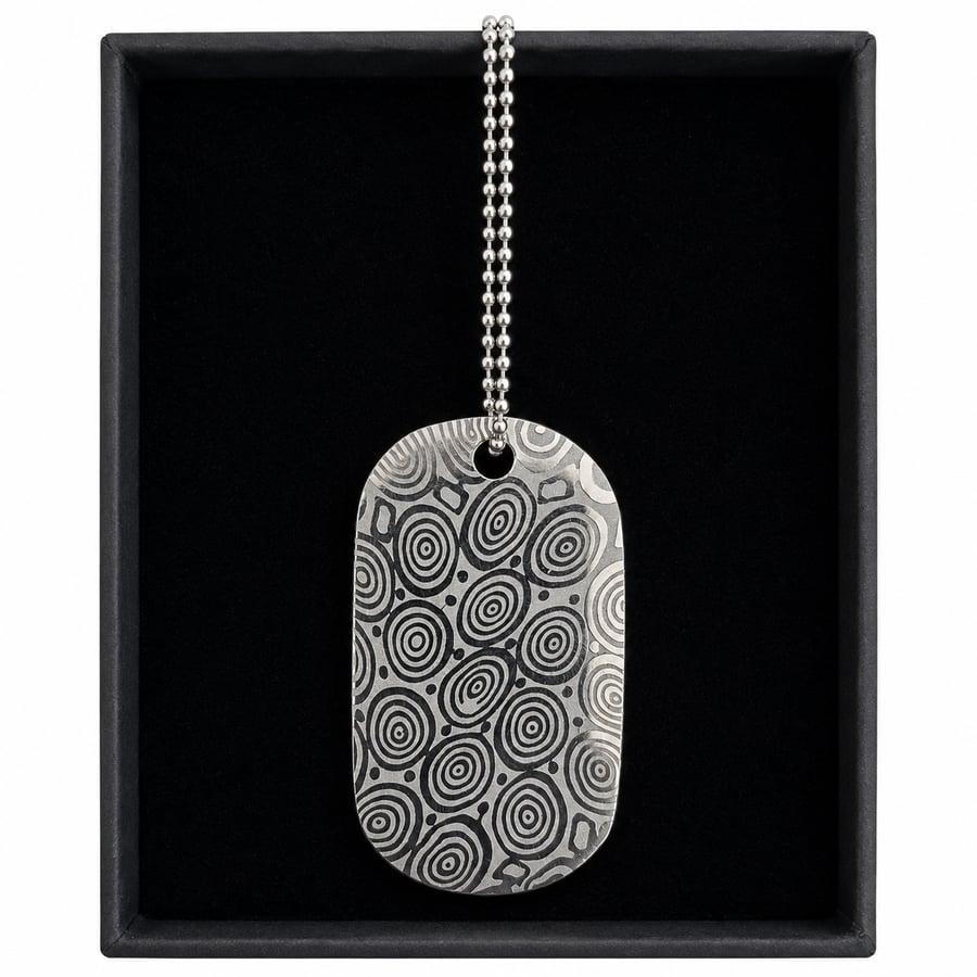 Hand Forged Damasteel Bluetongue™ Dog Tag