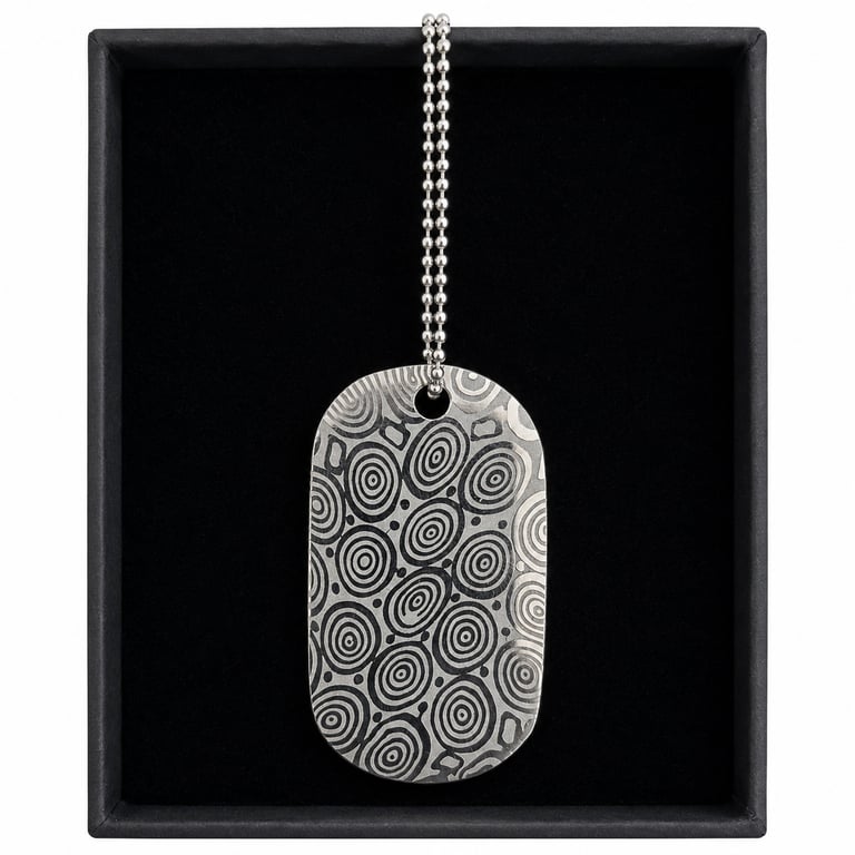 Hand Forged Damasteel Bluetongue™ Dog Tag