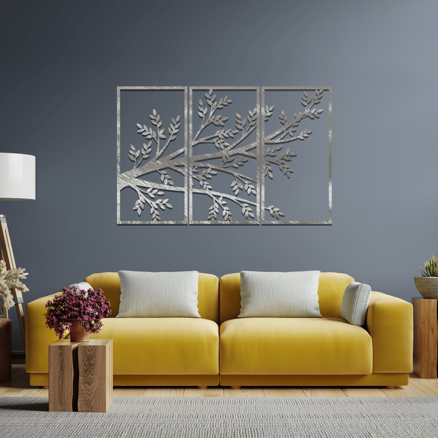 Metal Tree Branch Wall Art Decor - Unique Decor for Home or Office