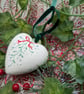 Mistletoe hand-painted ceramic heart Christmas bauble - Image 7