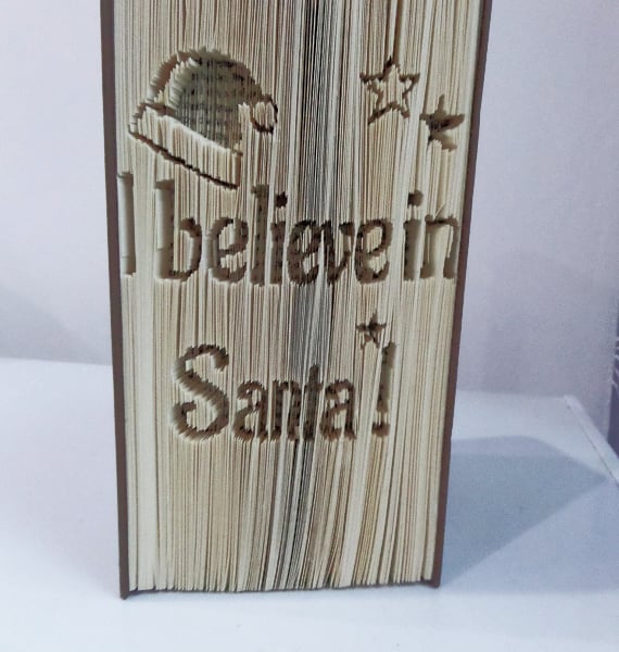 I believe in Santa, CUT & FOLD Book Folding Pattern - EMAILED PDF PATTERN