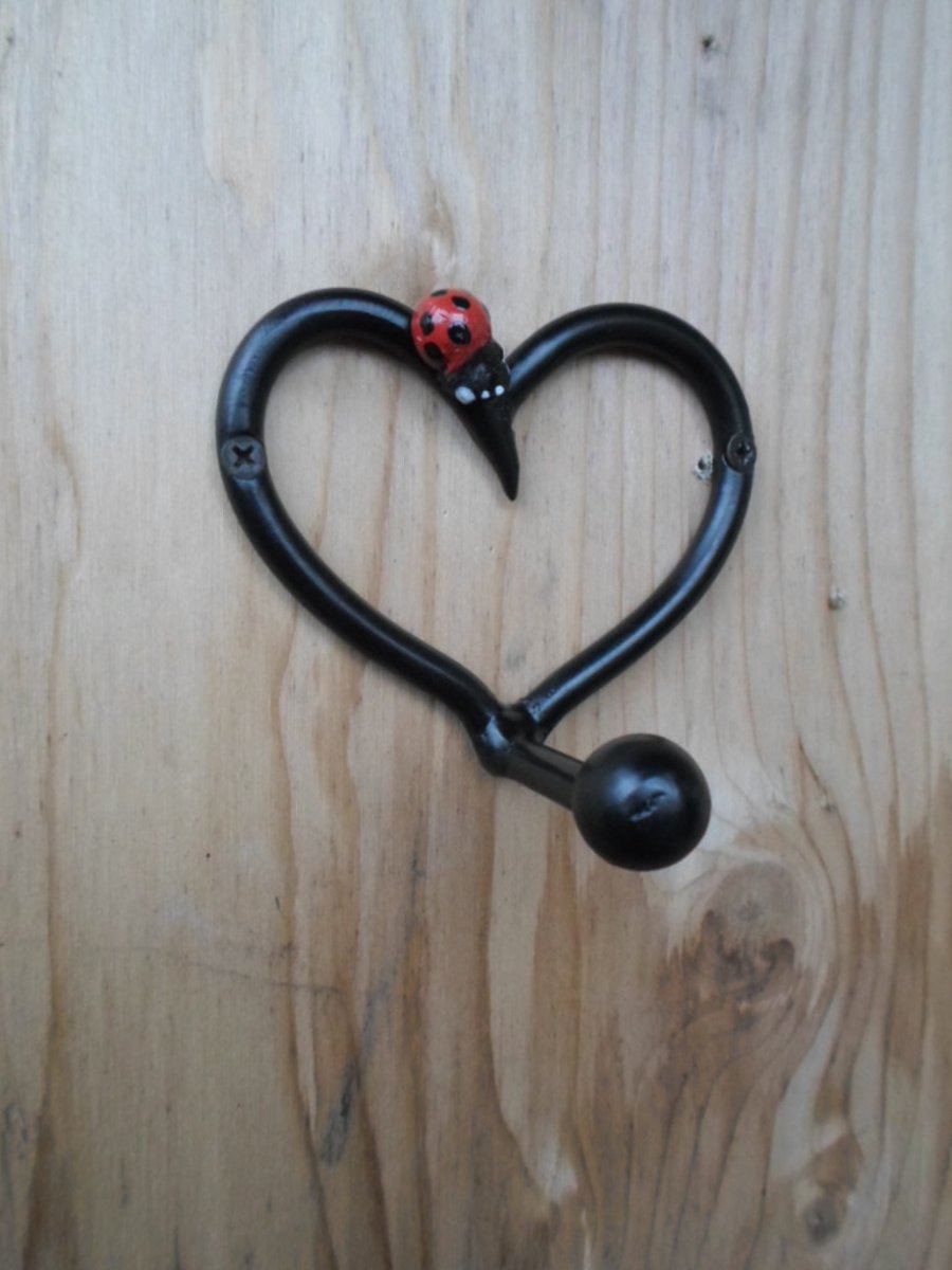 Heart Coat Peg..........Wrought Iron (Forged Steel) Hand Crafted