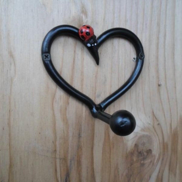 Heart Coat Peg..........Wrought Iron (Forged Steel) Hand Crafted