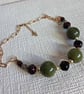 Chunky Green Ceramic And Plum Acrylic Bead Necklace And Matching Earrings - Image 4