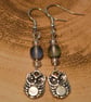 Silver owl charm earrings  - Image 5