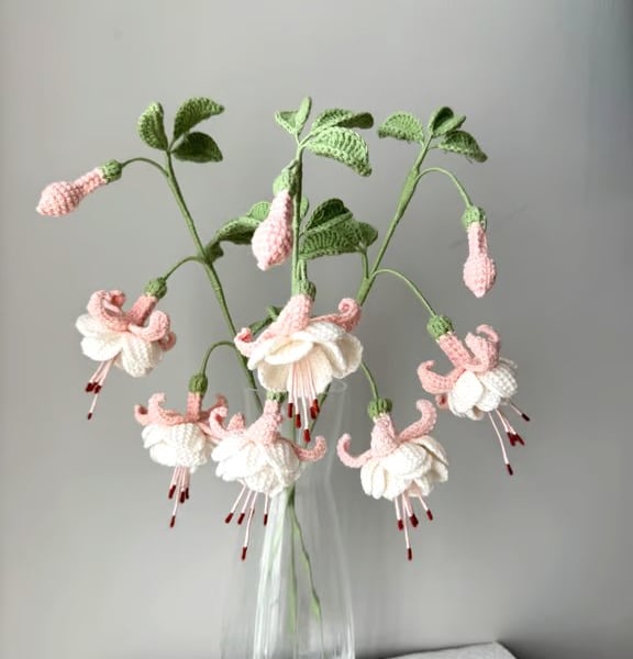 Crochet Fuchsia Bouquet Birthday Gift Summer Seconds