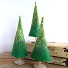 Felted Christmas tree decoration - bright greens
