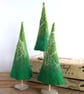 Felted Christmas tree decoration - bright greens