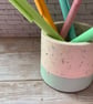 Mint Green and White Small Confetti Pot - Image 3