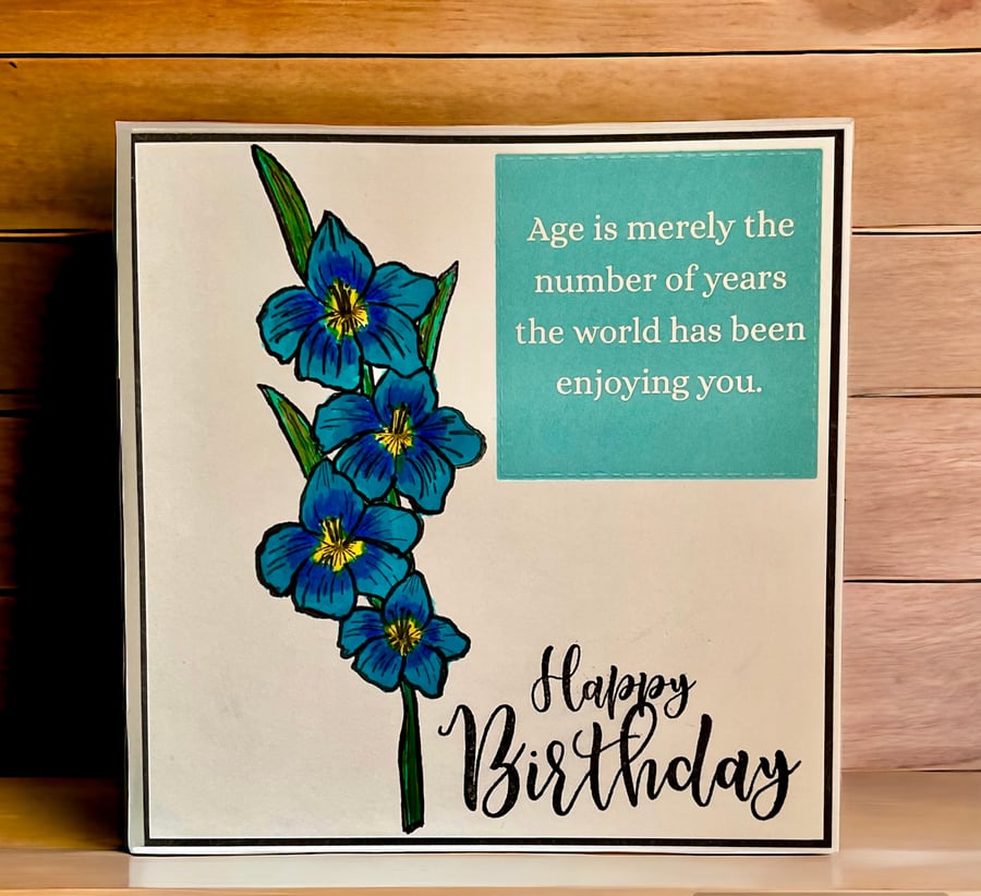 Card. A floral birthday card.