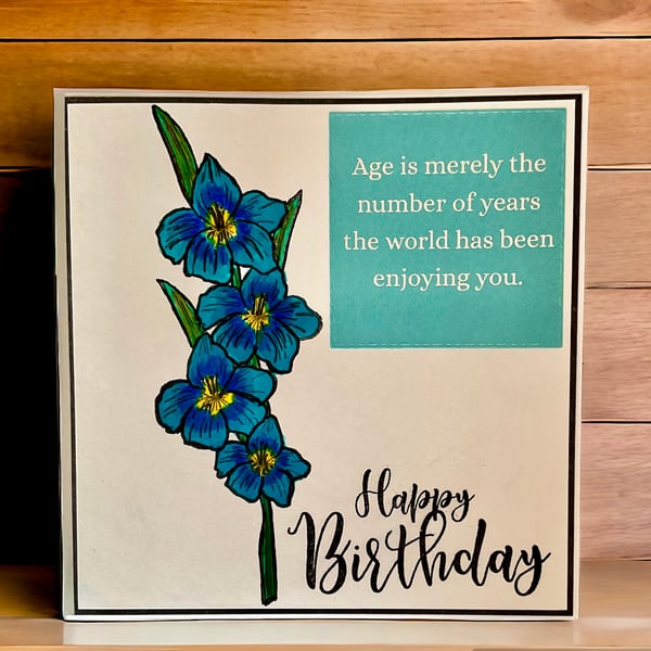 Card. A floral birthday card.
