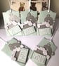 Aquamarine Baby Gift Tags, Handmade Pearl Shimmer With love Set