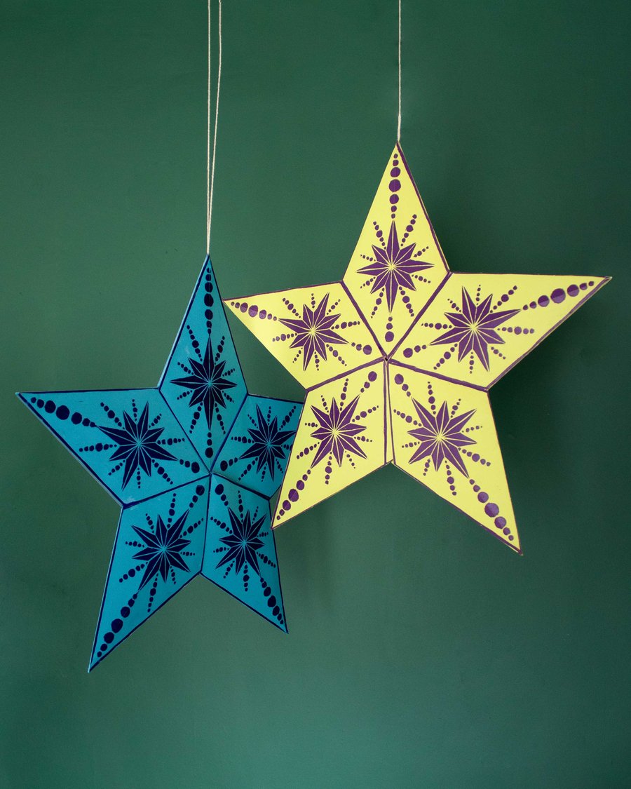 3D Hand printed Paper Star Decoration 