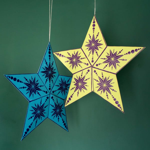 3D Hand printed Paper Star Decoration 