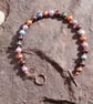  Mixed Autumn Colours, Pearl Bracelet with a Rose Gold Filled Toggle Clasp - Image 4