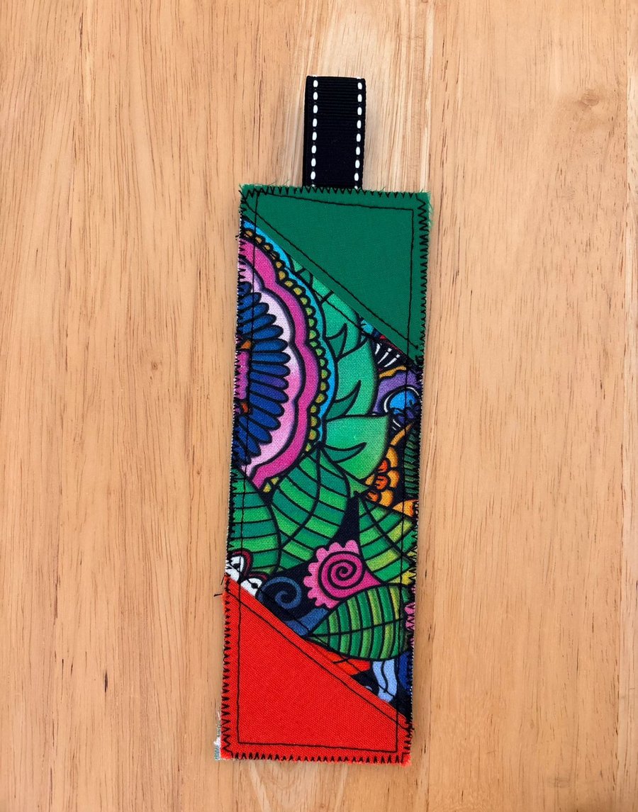 Patchwork floral bookmark
