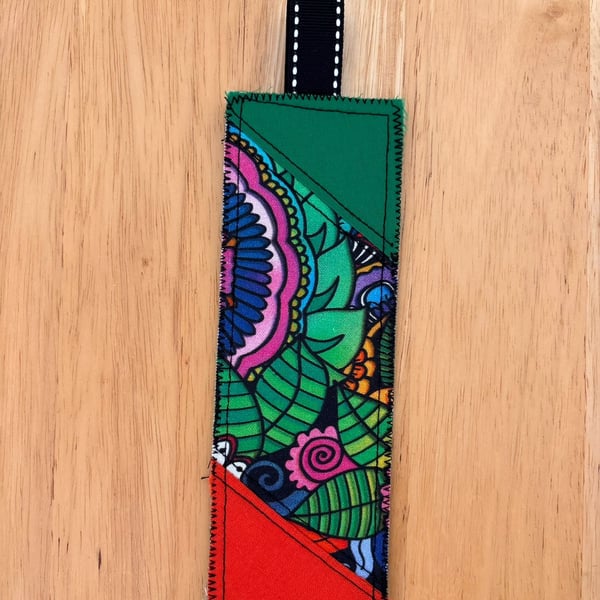 Patchwork floral bookmark