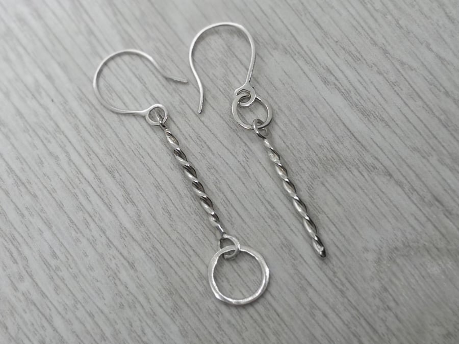 Mismatched Silver Drop Earrings