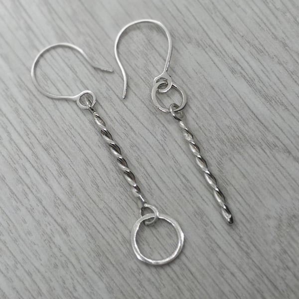 Mismatched Silver Drop Earrings