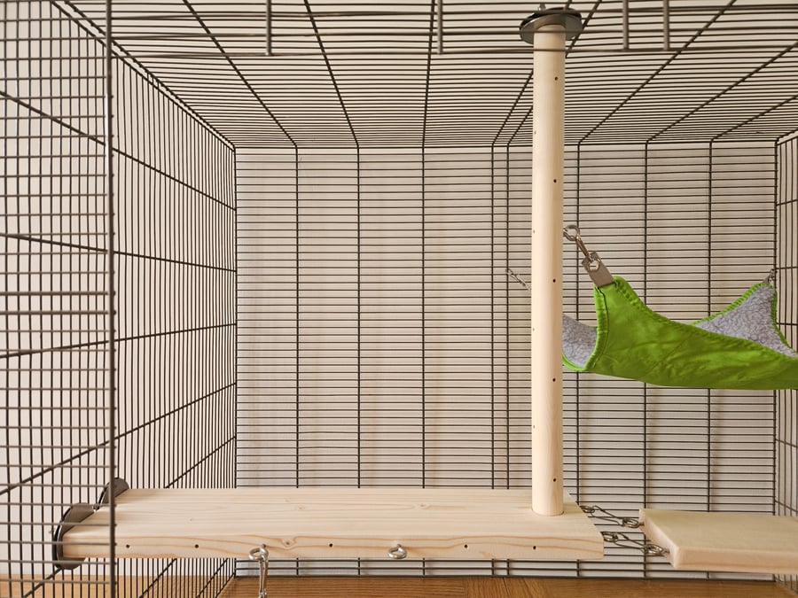 Pet Cage Sky Platform & 12 Hooks