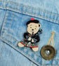 Bagpipes Gift, Handmade Scottish Bagpiper Bear Pin, Scotland Teddy Bear Brooch - Image 3