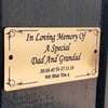 Engraved Memorial Plaque, Memorial Bench Plaque, personalised memorial plaque