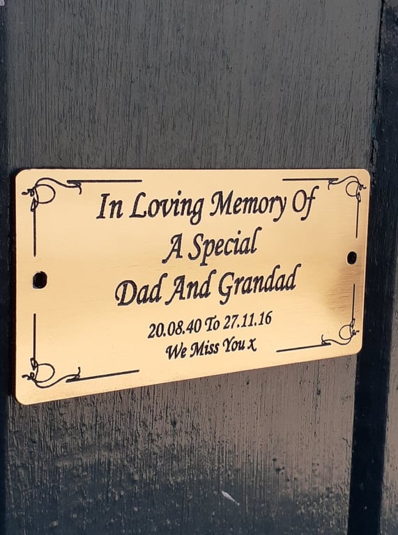 Engraved Memorial Plaque, Memorial Bench Plaque, personalised memorial plaque