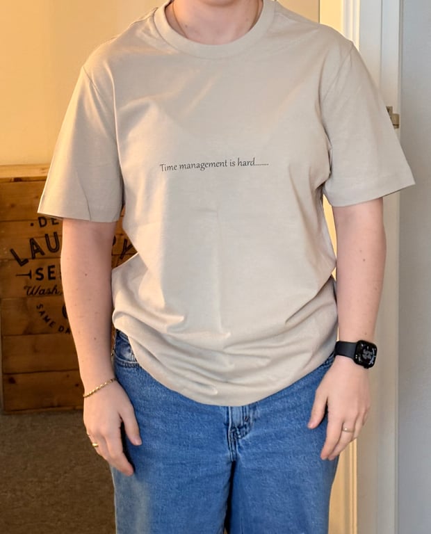 Funny Cat Boss T Shirt in Natural Stone with CEC Bovril Design Small and Medium