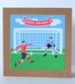 'Colourful Cards' Boy's Football Borthday Card with Striker and Goalie 