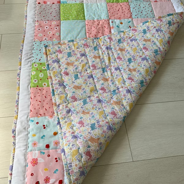 Handmade patchwork quilt playmat 