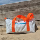 Recycled Sailcloth Shoulder Bag - Travel Tote with Zipper