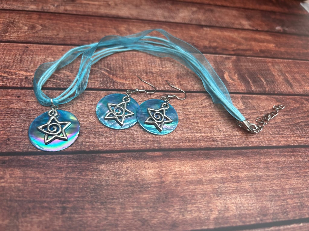 Celestial Star Earrings and Necklace set