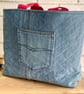 Upcycled Quilted Denim Tote Bag, Analogue Bag