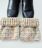 Pastel Rainbow Boot Cuffs, Cosy Crochet Aran Ankle Warmers - Image 6