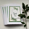 THANK YOU  cards, notecards , pack of 4 ( 2 shades ) . Botanical . Geometric.