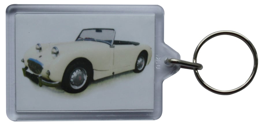 Austin Healey Sprite Mk1 1959 - Keyring with 50x35mm Insert - Car Enthusiast