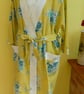 Pyjama bath robe set yellow bath robe white floral summer lounge suit size 14