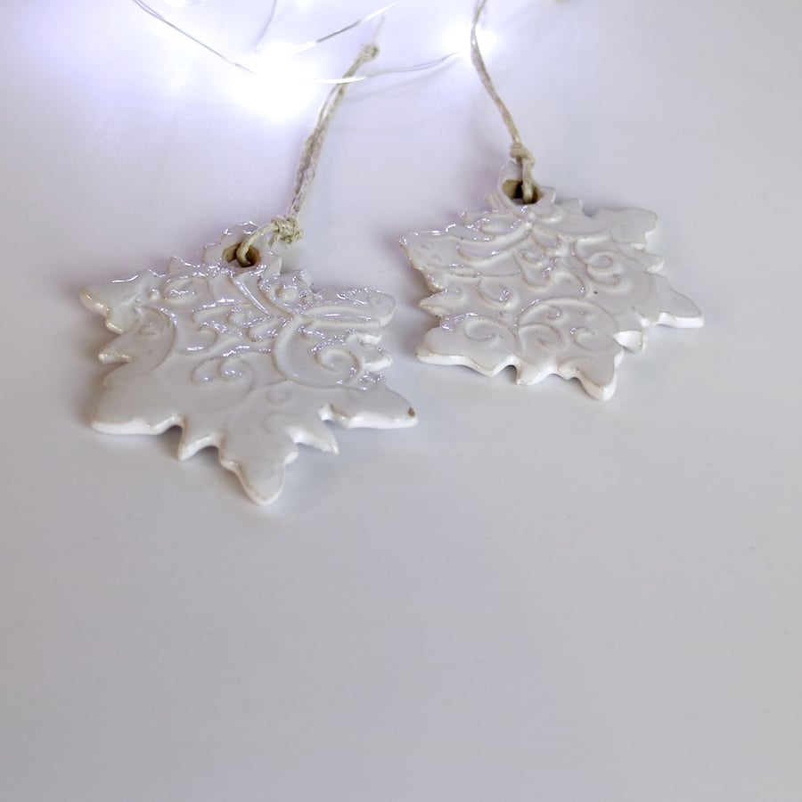 Ceramic Hanging Snowflake Decoration 