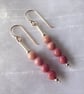 Rhodochrosite & Sterling Silver Earrings - Image 2