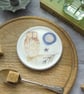 Tawny Owl and Moon bone china coaster - Image 3