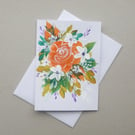 blank card hand painted daisies flowers ( ref FA 221 E3 )