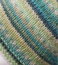 Handknit strioed Beanie Hat jacquard Greens S  - Image 7