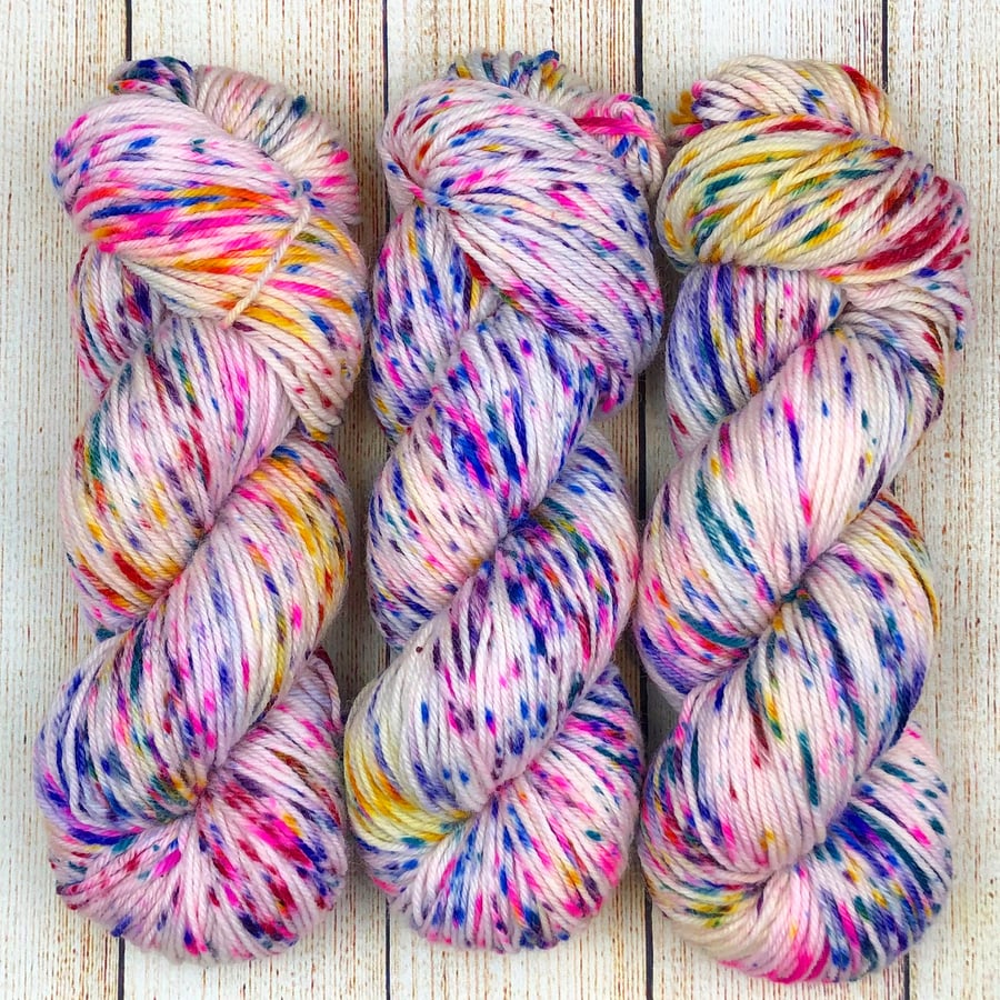 Hand Dyed Yarn: 4ply Merino Nylon - Graffiti   