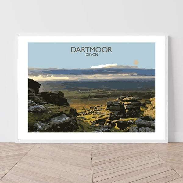 Dartmoor, Devon Art Print Travel Poster Railway Poster Salty Seas Original Print
