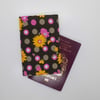 Passport cover in brown retro style floral