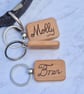 Personalised wooden dog  tag for collar or harness